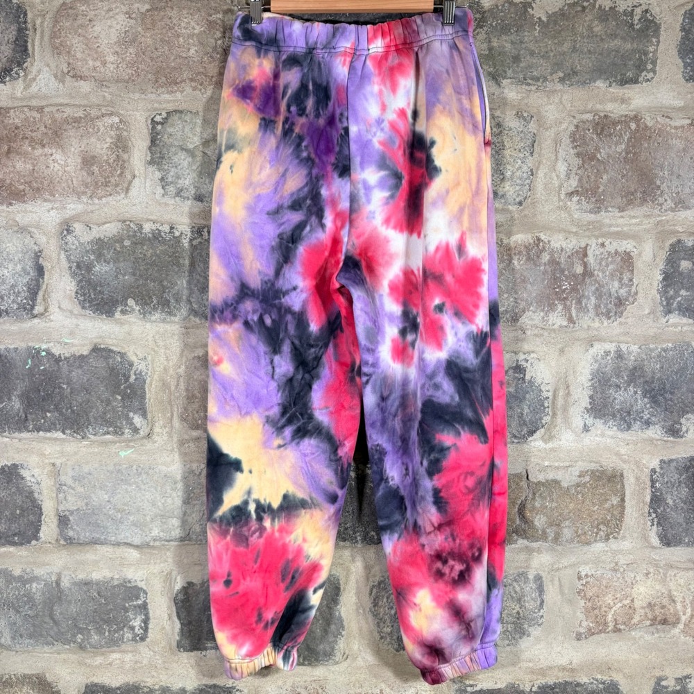 Refuge Athletics Tie Dye Sweatpants‎ Purple Pink Black Yellow Jogger Pants XS - Picture 2 of 13